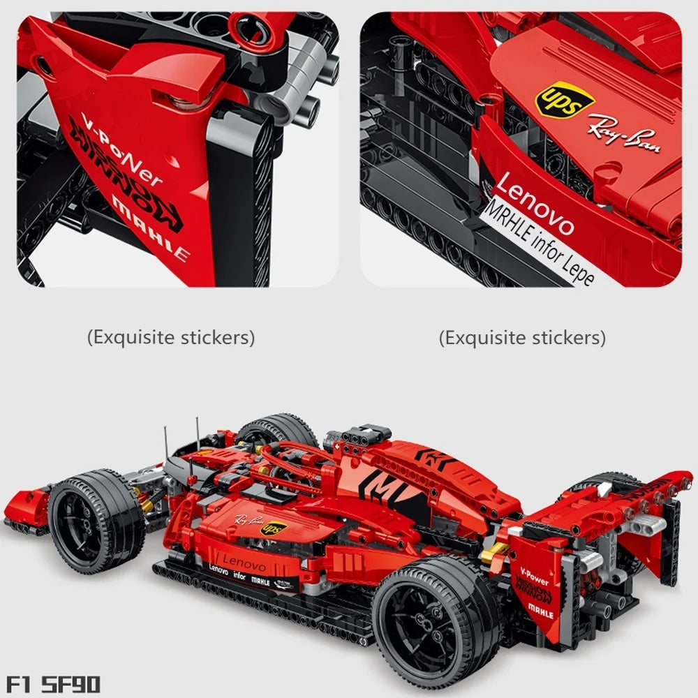 New Technical Red F1 Formula City Speed Racing Car Building Blocks 42141 Bricks Famous Sport Vehicle Model Assembly Toy Kid Gift